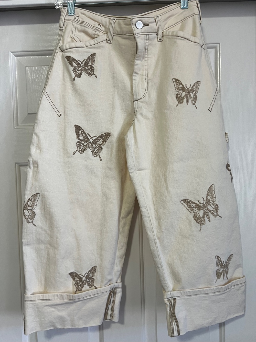 Pilcro By Anthropologie:”Kayden”High Rise Cropped Butterfly Jeans/NWOT - Picture 6 of 13